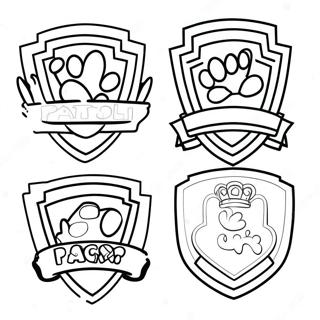 Pagina Para Colorear De Insignias De Paw Patrol Coloridas 53649-44561