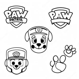 Pagina Para Colorear De Insignias De Paw Patrol Coloridas 53649-44562