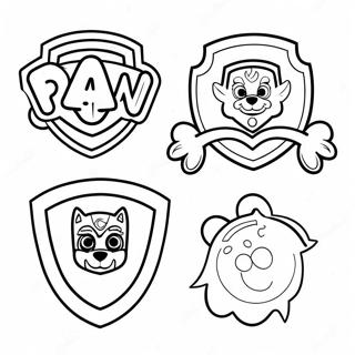 Pagina Para Colorear De Insignias De Paw Patrol Coloridas 53649-44564