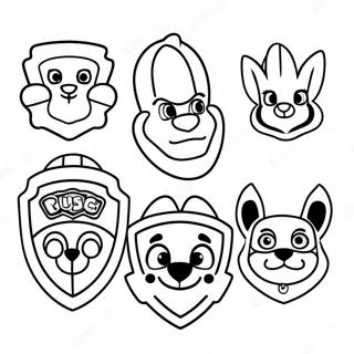 Pagina Para Colorear De Insignias De Paw Patrol Coloridas 53649-44724