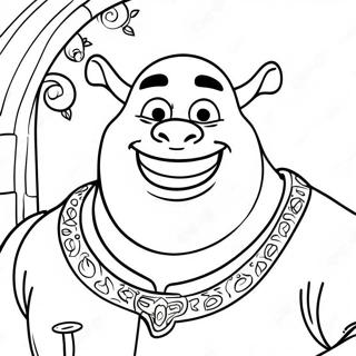 Pagina Para Colorear De Shrek Con Una Gran Sonrisa 53749-44797