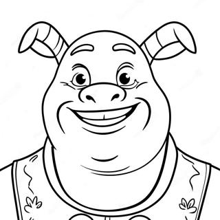 Pagina Para Colorear De Shrek Con Una Gran Sonrisa 53749-44798