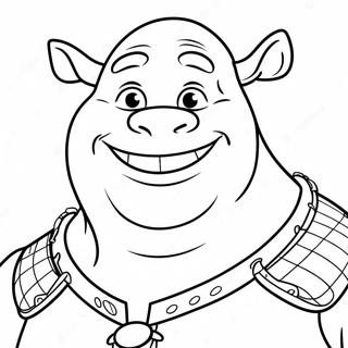 Pagina Para Colorear De Shrek Con Una Gran Sonrisa 53749-44799