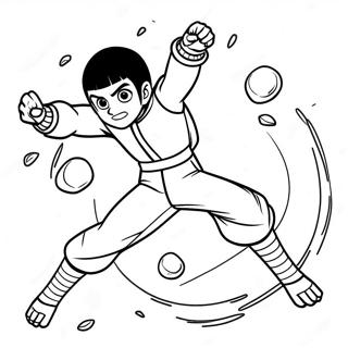 Pagina Para Colorear De Rock Lee En Pose Dinamica 53779-44825