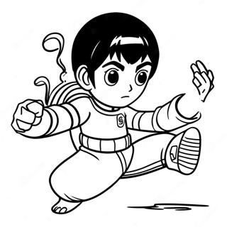 Pagina Para Colorear De Rock Lee En Pose Dinamica 53779-44827