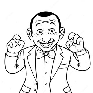 Pagina Para Colorear De Pee Wee Herman En Pose Divertida 53829-44865