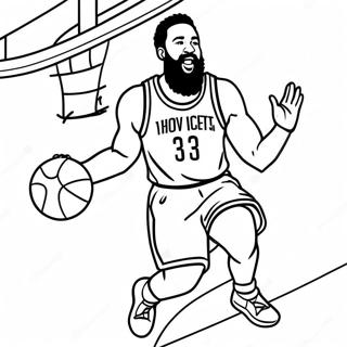 Pagina Para Colorear De James Harden Haciendo Un Mate 53899-44919