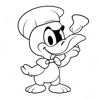 Pagina Para Colorear De Pato Donald Con Un Sombrero Tonto 53919-44936