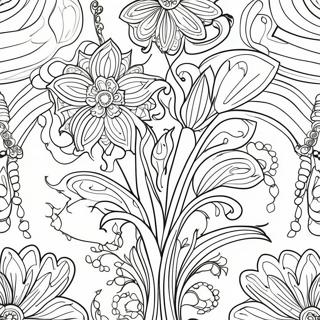 Pagina Para Colorear De Diseno Floral Art Nouveau 53938-44954