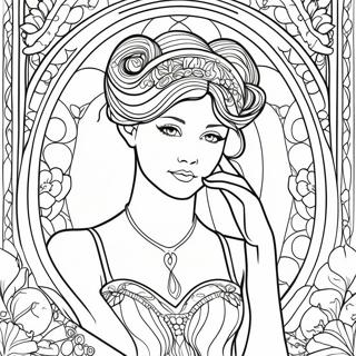 Pagina Para Colorear De Una Elegante Dama Art Nouveau 53939-45001