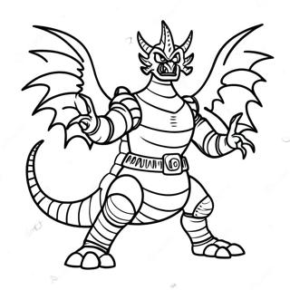 Pagina Para Colorear De Gigan En Una Feroz Batalla 53969-44972