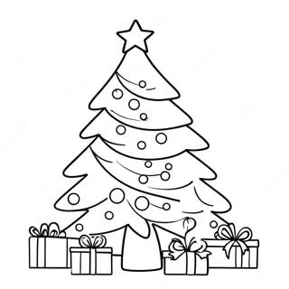 Pagina Para Colorear De Un Arbol De Navidad Alegre 53989-44987