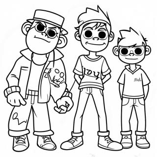 Gorillaz Páginas Para Colorear