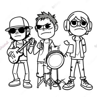 Pagina Para Colorear De Los Miembros De La Banda Gorillaz 53999-44992