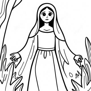 Pagina Para Colorear Del Fantasma Aterrador La Llorona 54018-45017