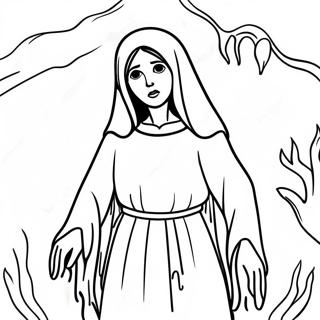 Pagina Para Colorear Del Fantasma Aterrador La Llorona 54018-45018