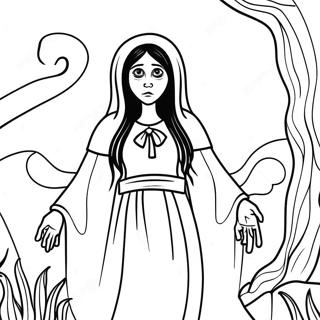 Pagina Para Colorear Del Fantasma Aterrador La Llorona 54018-45019