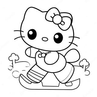 Pagina Para Colorear De La Linda Hello Kitty Patinando Sobre Hielo 54291-45210