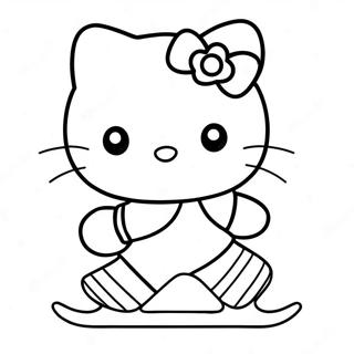 Pagina Para Colorear De La Linda Hello Kitty Patinando Sobre Hielo 54291-45212