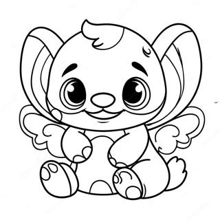 Pagina Para Colorear De Stitch Y Angel Adorables Enamorados 542-435