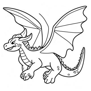 Pagina Para Colorear De Dragon Anime Majestuoso Volando 54361-45266