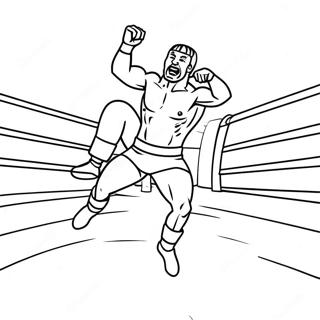 Pagina Para Colorear Luchador De Wwe Saltando Sobre El Oponente 54381-45285