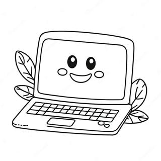 Pagina Para Colorear Laptop Bonita Con Cara Sonriente 54412-45302