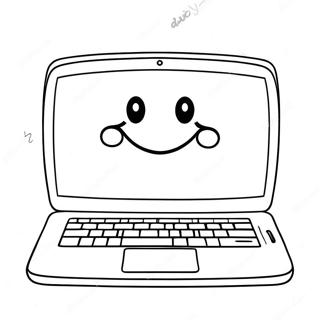 Pagina Para Colorear Laptop Bonita Con Cara Sonriente 54412-45304