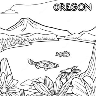 Pagina Para Colorear Del Mapa Del Estado De Oregon 54461-45334