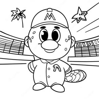 Pagina Para Colorear De La Mascota De Miami Marlins 54512-45380