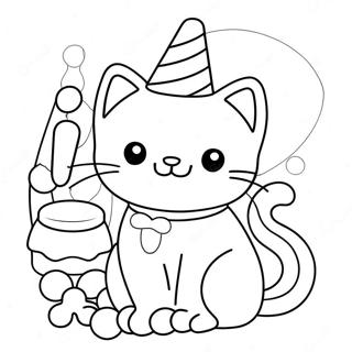 Pagina Para Colorear De Cute Candy Cat En Una Tienda De Dulces 54532-45396