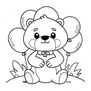 Pagina Para Colorear De Oso Marron Lindo Con Globos 5453-4365