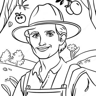 Johnny Appleseed Páginas Para Colorear