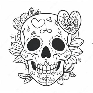 Calavera De Amor Páginas Para Colorear