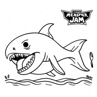 Pagina Para Colorear De Megalodon Monstruo De Jam 54621-45460