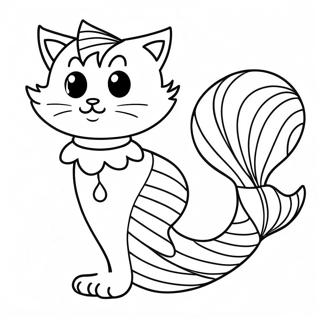 Gato Sirena Páginas Para Colorear