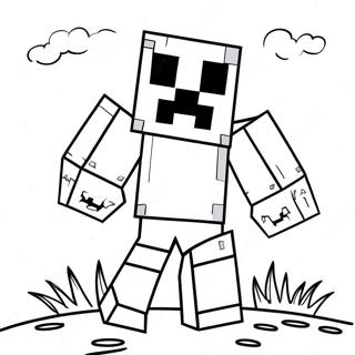 Pagina Para Colorear De Minecraft Creeper En Accion 54752-45568