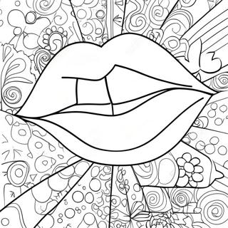 Labios De Arte Pop Páginas Para Colorear