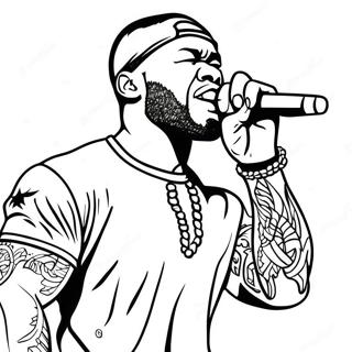 Pagina Para Colorear De 50 Cent Actuando En Vivo 54832-45642