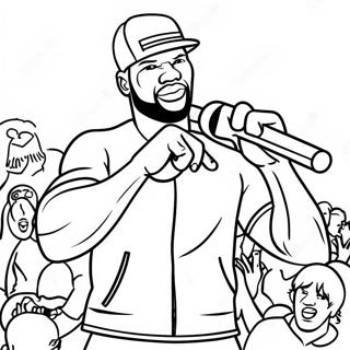 Pagina Para Colorear De 50 Cent Actuando En Vivo 54832-45644