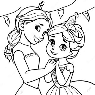 Pagina Para Colorear De La Fiesta De Cumpleanos De Elsa Y Anna 54842-45645