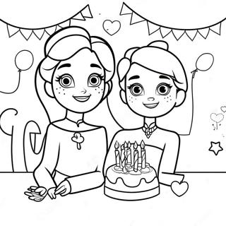 Pagina Para Colorear De La Fiesta De Cumpleanos De Elsa Y Anna 54842-45647