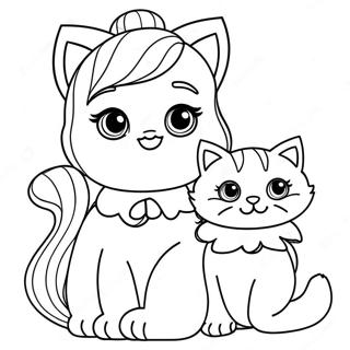 Gato Barbie Páginas Para Colorear