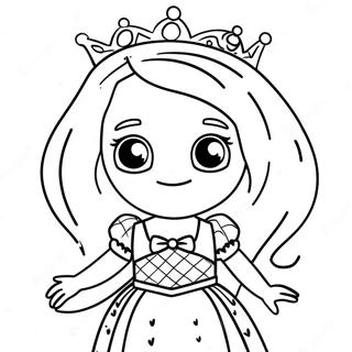 Pagina Para Colorear De Princesa De Roblox Linda En Vestido Brillante 54922-45705