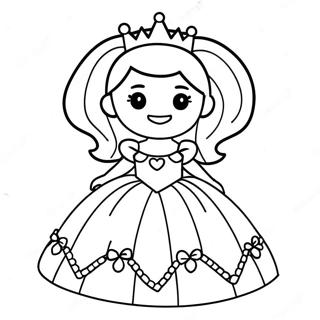 Pagina Para Colorear De Princesa De Roblox Linda En Vestido Brillante 54922-45706