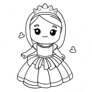 Pagina Para Colorear De Princesa De Roblox Linda En Vestido Brillante 54922-45708