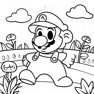 Pagina Para Colorear De Jardin De Flores De Mario Colorido 54982-45754