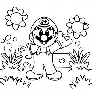 Pagina Para Colorear De Jardin De Flores De Mario Colorido 54982-45755