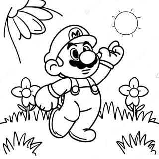 Pagina Para Colorear De Jardin De Flores De Mario Colorido 54982-45756