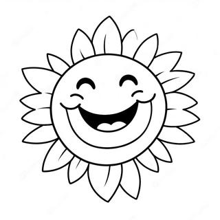 Pagina Para Colorear De Sol Brillante Con Cara Sonriente 55002-45769